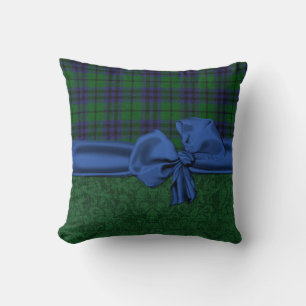 Green Damask und Kariertes Tartan-Kissen Kissen