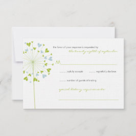 Green Dandelion Blume Liebe Wedding RSVP Card Karte