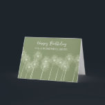 Green Dandelions Sister Birthday Karte<br><div class="desc">Geburtstagskarte für die Schwester in Grün mit Lüstern und nachdenklichem Vers.</div>