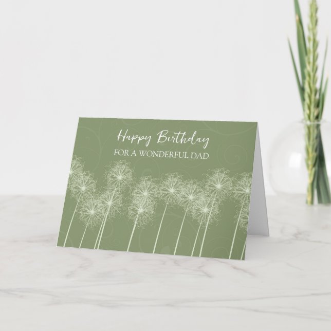 Green Dandelions Vater Geburtstag Karte (Vorderseite)