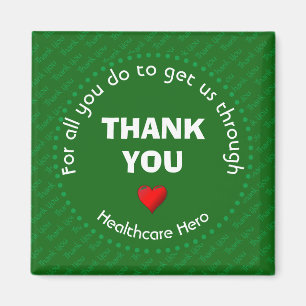Green DANK YOU Healthcare hero Magnet