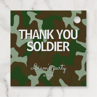 Green & Dark Brown Camouflage Vielen Dank Soldier Geschenkanhänger