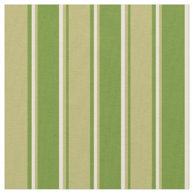 Green, Dark Khaki und Bisque Lines Muster Stoff (Nahaufnahme)