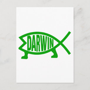 Green Darwin Fish Postkarte