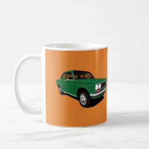 Green Datsun Bluebird 1600 (510), zwei Bilder Kaffeetasse