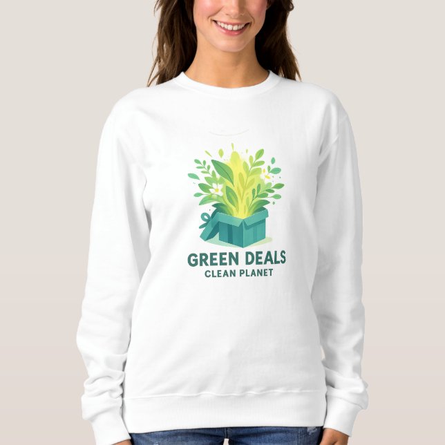Green Deals, Clean Planet – Green Monday Eco Sweatshirt (Vorderseite)