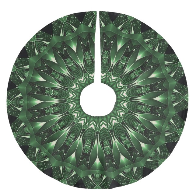 Green Decorative Christmas Tree Skirt Polyester Weihnachtsbaumdecke (Vorderseite)