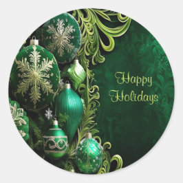 Green Decorative Ornaments Holiday Sticker