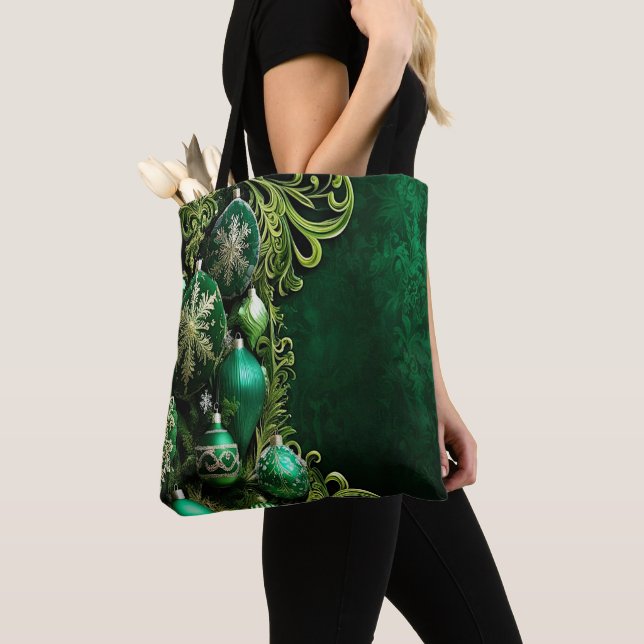 Green Decorative Ornaments Holiday Tote Bag (Von Nahem)