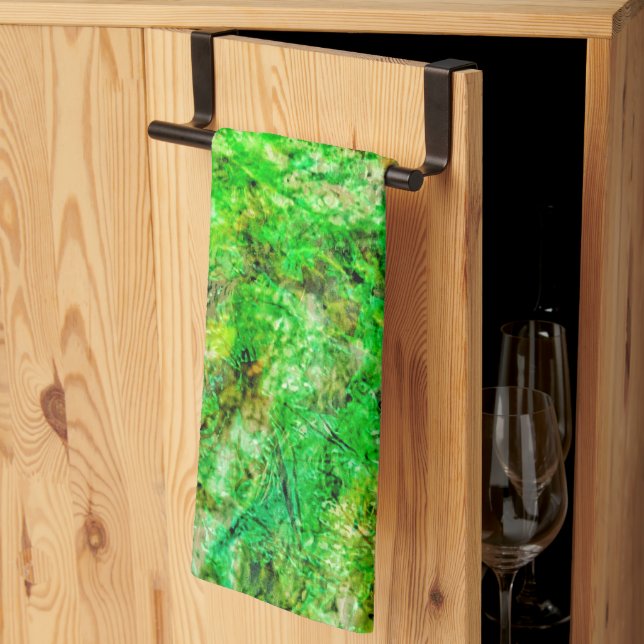 Green deep abstract kitchen towels,Green dazzling  Geschirrtuch (Drittel gefaltet)