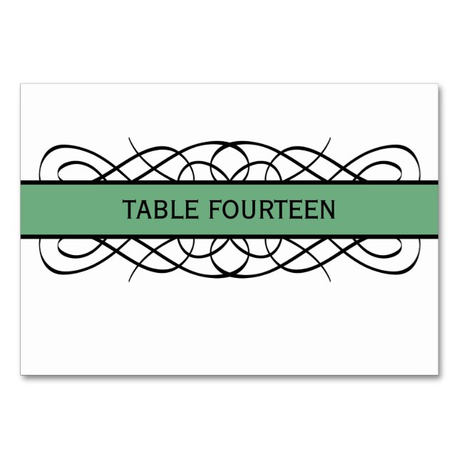 Green Deko Blühe Table Card Tischnummer (Vorderseite)
