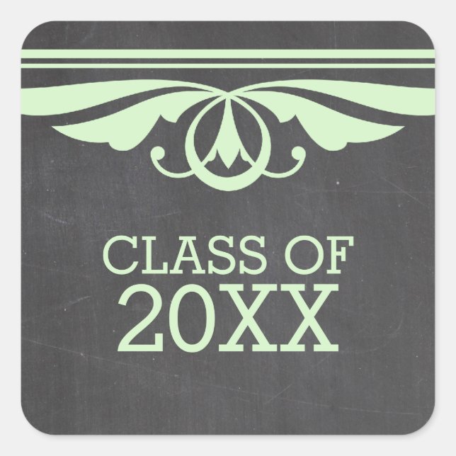 Green Deko Chalkboard Abschluss Stickers (Vorderseite)