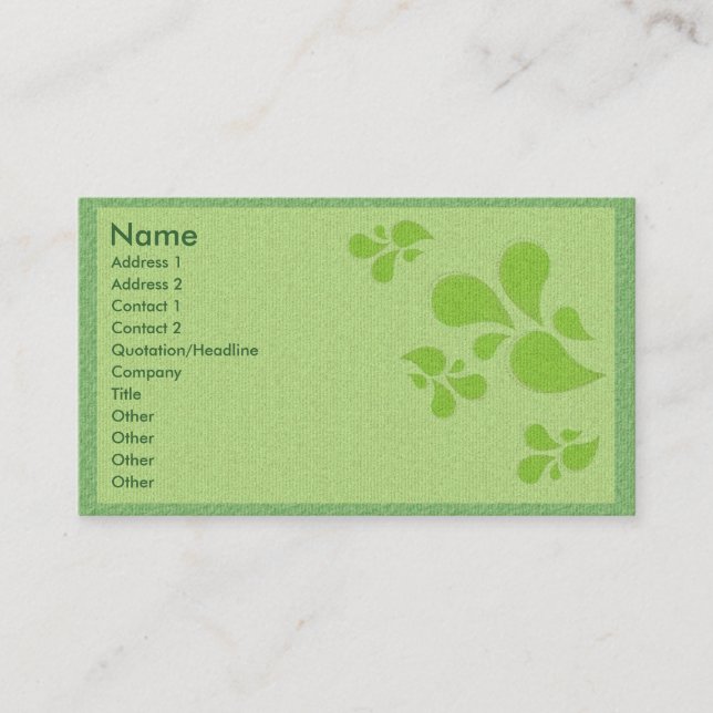 Green Deko Visitenkarte (Vorderseite)