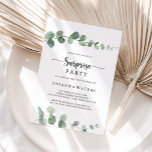 Green Delight Eucalyptus Überraschungs-Party Einladung<br><div class="desc">Diese grüne Eukalyptus Überraschung Party Einladung ist perfekt für einen einfachen Geburtstag,  Ruhestand oder ein Überraschungserlebnis Party. Das Design bietet Aquarellfarben handgezeichnet elegante botanische Eukalyptuszweige und Blätter.</div>