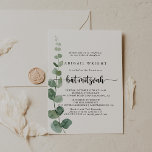 Green Delight Eukalyptus Calligraphy Bat Mitzvah Einladung<br><div class="desc">Diese grüne Freude Eukalyptus Kalligraphie Fledermaus mitzvah Einladung ist perfekt für eine einfache Fledermaus Mitzvah. Das Design bietet Aquarellfarben handgezeichnet elegante botanische Eukalyptuszweige und Blätter.</div>