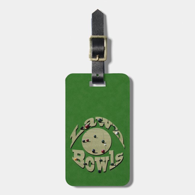 Green Denim Lawn Bowls, Gepäckmarke Gepäckanhänger (Vorderseite vertikal)