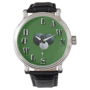 Green Denim Lawn Bowls, Mens Wristwatch Armbanduhr