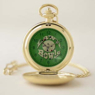 Green Denim Lawn Bowls, Pocket Watch Taschenuhr