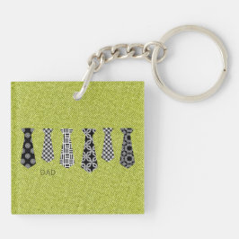 Green Denim Neck Ties VATER Happy Vathers Day Schlüsselanhänger