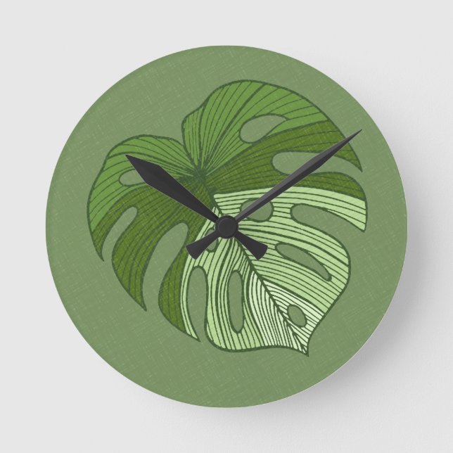 Green Denim Runde Wanduhr (Vorderseite)