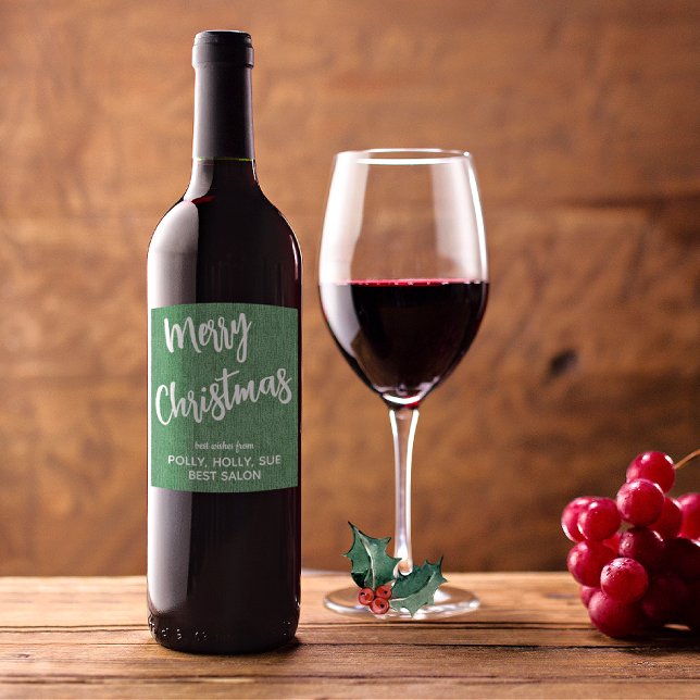 Green Denim White Script, Business Name Set 6 Weinetikett (Von Creator hochgeladen)