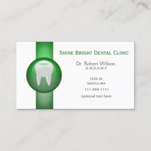 Green Dental Visitenkarten mit Terminkarte