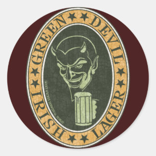 Green Devil Lager Runder Aufkleber