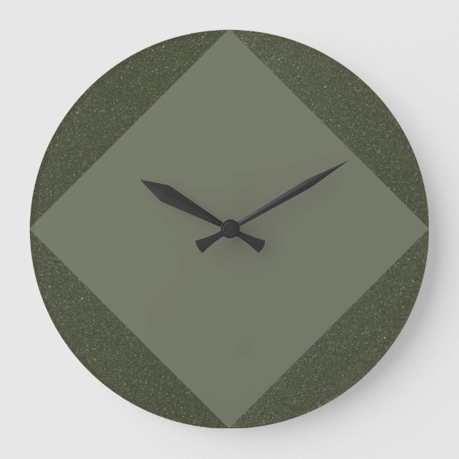 Green Diamond Clock mit zwei Tonen Große Wanduhr (Vorderseite)