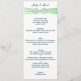 Green Diamond Infinity Wedding Menu Card Menükarte