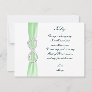 Green Diamond Infinity Wedding Trauzeugin Card Einladung