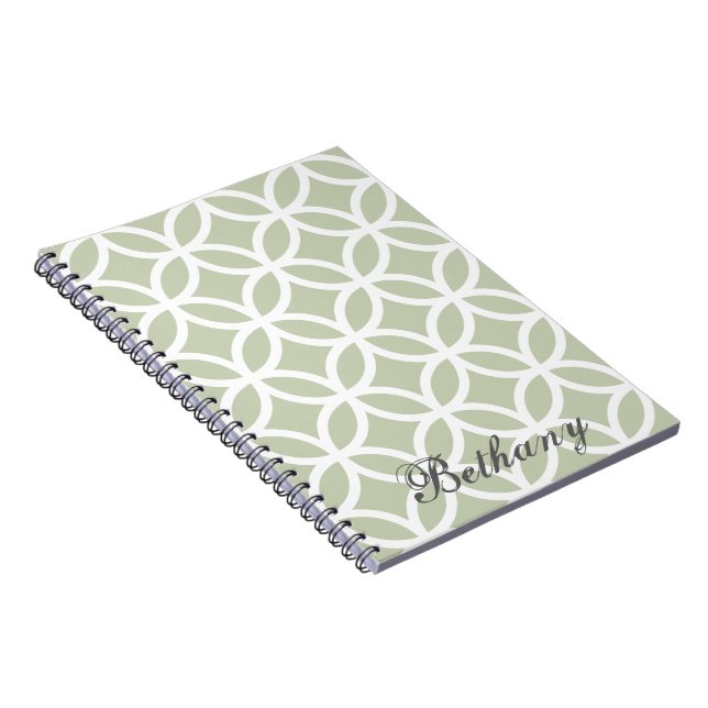 Green Diamond Muster Personalisiertes Notebook Notizblock (Rechte Seite)