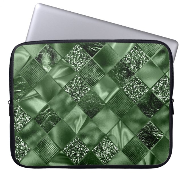 GREEN DIAMOND SHIMMER DIAMOND PATTERN LAPTOPSCHUTZHÜLLE (Vorderseite)