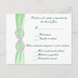 Green Diamond Unfinity WedelResponse Card RSVP Karte