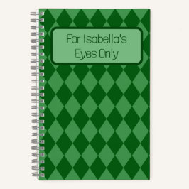 Green Diamonds My Eyes Only Journal Notizbuch