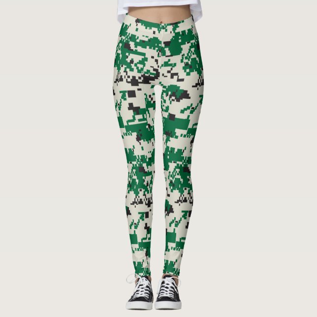 Green Digital Camouflage Leggings (Vorderseite)