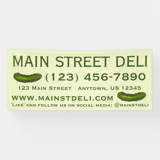 Green Dill Pickle Delikatessen Banner (Horizontal)