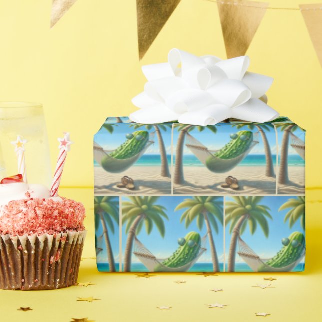 Green Dill Pickle in einer Hängematte Geschenkpapier (Geburtstagsparty)
