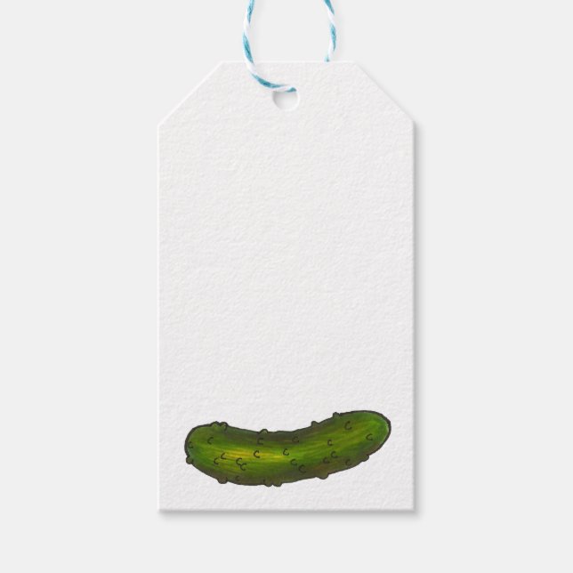 Green Dill Pickle Kosher Deli Pickles Feinschmecke Geschenkanhänger (Vorderseite)