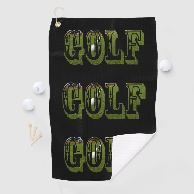 Green Dimensional Golf Picture Logo, Golfhandtuch (Insitu)