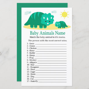 Green Dino Baby Animes Name Game