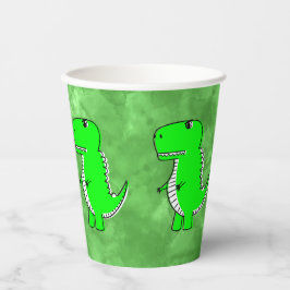Green Dino Watercolor Kinderdusche Pappbecher