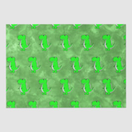 Green Dino Watercolor Kinderdusche Seidenpapier