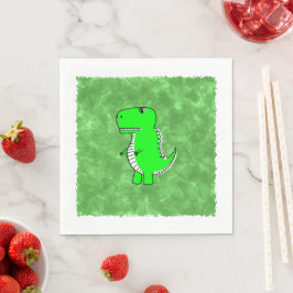 Green Dino Watercolor Kinderdusche Serviette