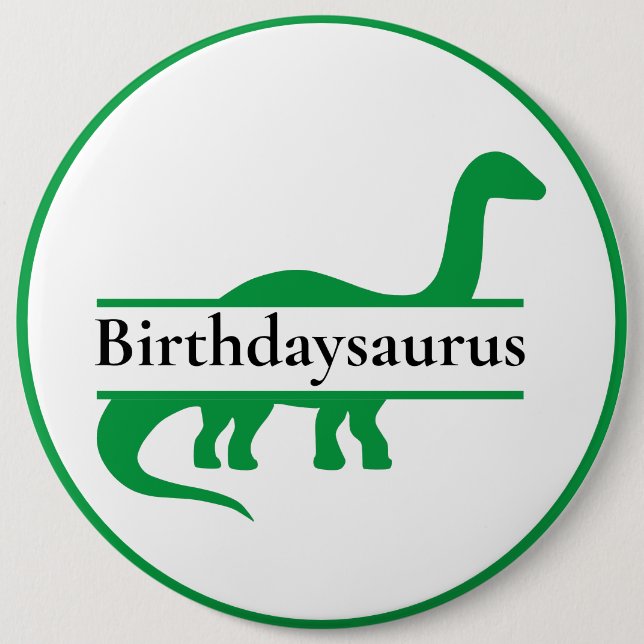 Green Dinosaur Birthday Button (Vorderseite)