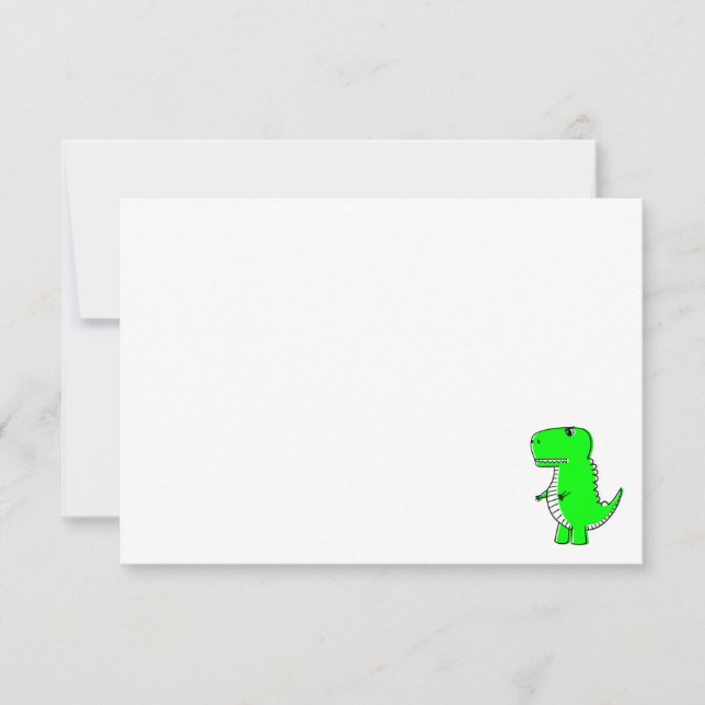 Green Dinosaur Drawing Custom Blank Mitteilungskarte (Vorderseite)