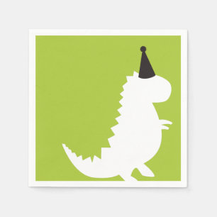 Green Dinosaur Geburtstagsthema Kinderdusche Serviette