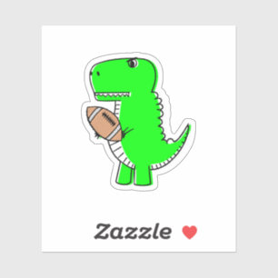 Green Dinosaur Lieben Football Aufkleber