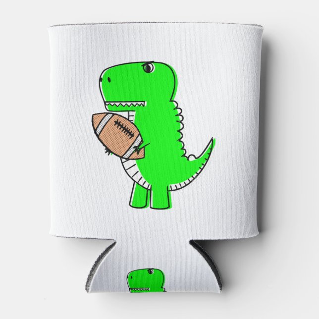Green Dinosaur Lieben Football Dosenkühler (Vorderseite)