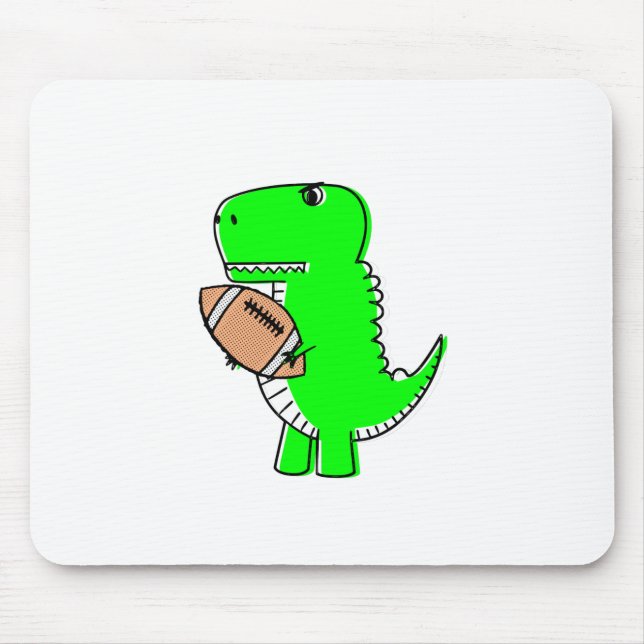 Green Dinosaur Lieben Football Mousepad (Vorne)