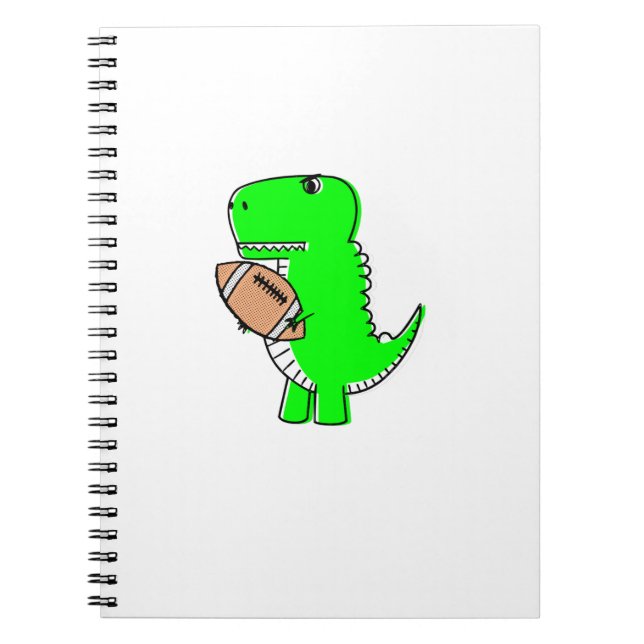 Green Dinosaur Lieben Football Notizblock (Vorderseite)